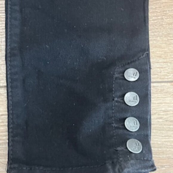 D. Jeans Black Mid Rise Jeans Women’s Size 8 Petite Button Ankle Detail - Picture 10 of 14